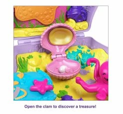 POLLY POCKET LARGE WEARABLE COMPACT TINY POWER SHELL PURSE -dolls store 160050 A uvkxox