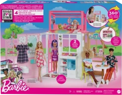 BARBIE 2-STOREY FOLD & GO DOLLHOUSE PLAYSET