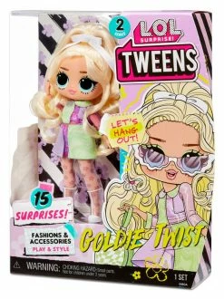 LOL SURPRISE TWEENS FASHION DOLL SERIES 2 GOLDIE TWIST -dolls store 579571579564LOLSurpriseTweensDollGoldieTwistFPPKGR