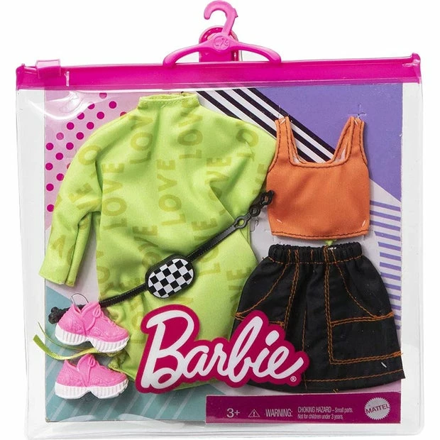 BARBIE FASHIONS 2 PACK GREEN SWEATSHIRT DRESS 1 BARBIE FASHIONS 2 PACK GREEN SWEATSHIRT DRESS