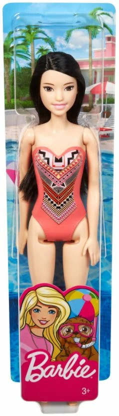 BARBIE BEACH DOLL PINK AZTEC PRINT SWIMSUIT