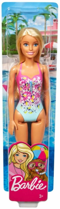 BARBIE BEACH DOLL PINK & BLUE SWIMSUIT