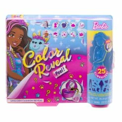 BARBIE COLOUR REVEAL PEEL DOLL UNICORN FASHION REVEAL
