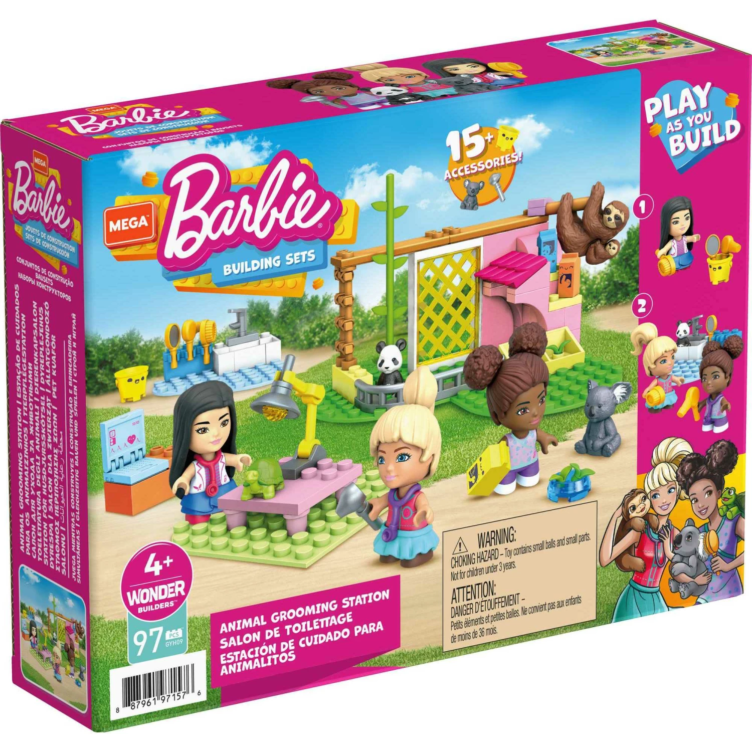 MEGA BARBIE BUILDING SETS ANIMAL GROOMING STATION 1 MEGA BARBIE BUILDING SETS ANIMAL GROOMING STATION